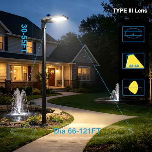 Lightdot 400W LED Parking Lot Lighting 3Pack Pole Mount Parking Lot Lights