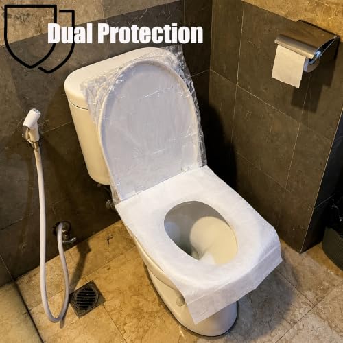 Disposable Toilet Seat Cover - 20pcs Toilet Seat Cover 16 * 22inch and 20pcs Toilet Lid Cover 18 * 20inch Individually Wrapped Toilet Cover Set for Travel, Camping, Public Restroom, Road Trip Use