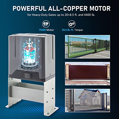 CO-Z 4400 lb Automatic Sliding Gate Opener with 2 Remote Controls, Electric Rolling Driveway Fence Slide Gate Motor, Complete Gate Operator Hardware Security System Kit for Sliding Gate Up to 40 Feet - color: for Gates Up to 4400lbs
