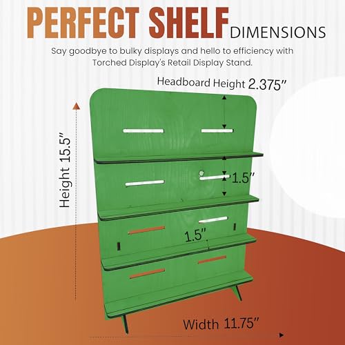 TORCHED DISPLAYS Jewelry Holder Necklace Organizer | Earring Display Stands for Selling | 3-Tiered Wooden Jewelry Holder Stand for Shops, Boutiques, Festivals | Display Rack Wood Stand | Green - color: Green