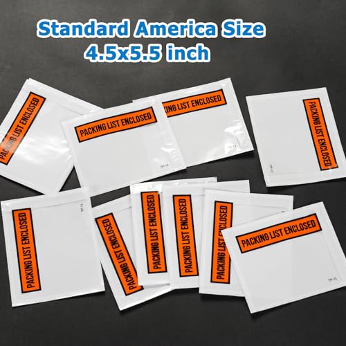 1000pcs 4.5”x5.5” Packing List Envelopes Self-seal Packing Slip Envelope Pouches Shipping Label Sleeves Top Loading Packing List Enclosed Bags. - size: 4.5"x5.5"