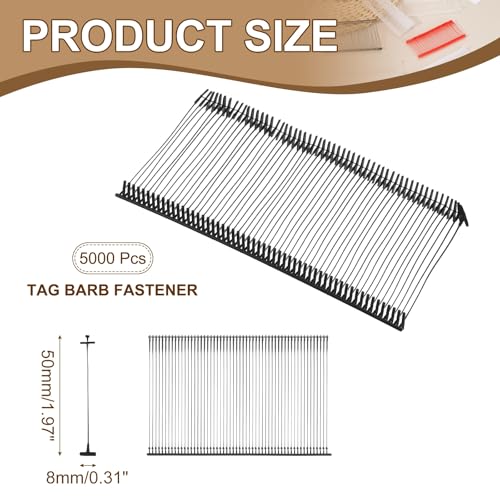 uxcell 5000Pcs Standard Tagging Barb Fasteners 50mm/1.97" Black - color: Black, size: 50mm/1.97"
