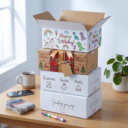 Shipping Boxes 10X6X4 Set of 25, White Corrugated Cardboard Box for Mailing Business Packaging - size: 10X6X4 Inches