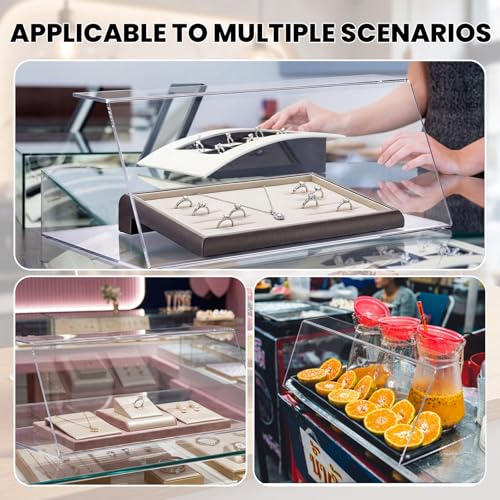 Briwooody Sneeze Guard for Counter Acrylic with Anti-slip Pads for Catering, Buffets, Restaurants, 23.62 x 12.2 x 9.45 Inches