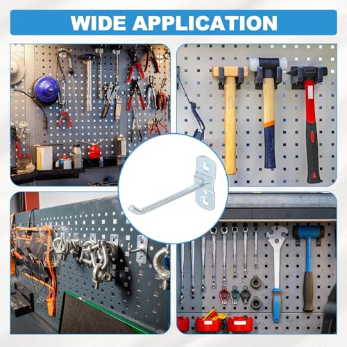 uxcell 10pcs Square Pegboard Hooks 4.2" Supermarket Shelf Rack Hook Metal - size: 4.2 Inch