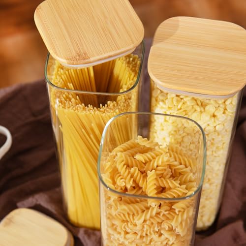 D2scrma 71oz/2.2Qt Square Glass Storage Containers with Lids 3-Pack - size: 71oz*3
