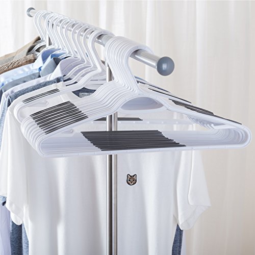 Plastic Clothes Hangers 30 Pack, Non Slip Coat Hanger Grey - color: Gray
