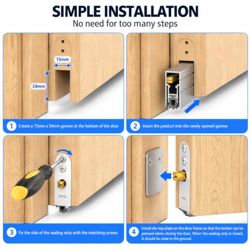 Automatic Door Sweeping Bottom Aluminum Alloy 36-inch