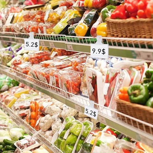 Semetall 50PCS Reusable Plastic Wire Shelf Label Holder(1-1/4" H X 2" W)