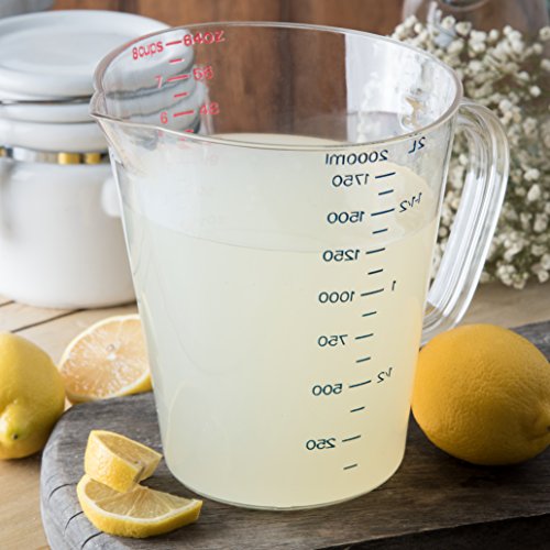 Carlisle FoodService Products 4314407 Commercial Plastic Measuring Cup, 1/2 Gallon, Clear - size: 1/2 Gallon, style: Modern