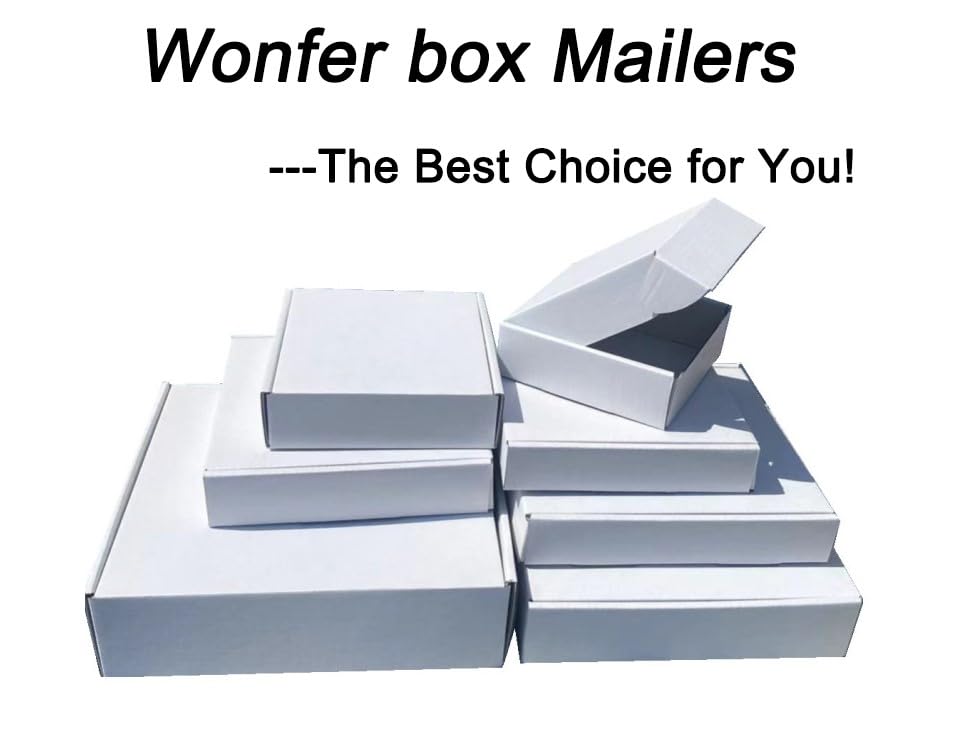 50 pack Small Shipping Box,13x11x2'',Corrugated Mailer, White - size: 13x11x2"