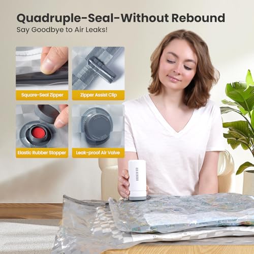 18 Pack Vacuum Storage Bags for Travel with Pump,Space Saver for Clothes - size: 18 Combo Travel Size
