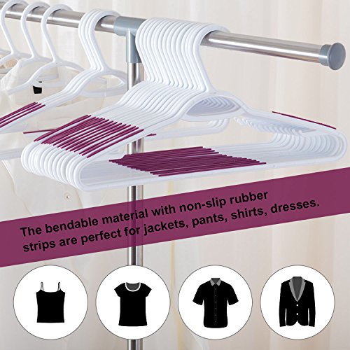 Plastic Clothes Hangers 30 Pack, Hangers with Grip Purple - color: 30pk Purple