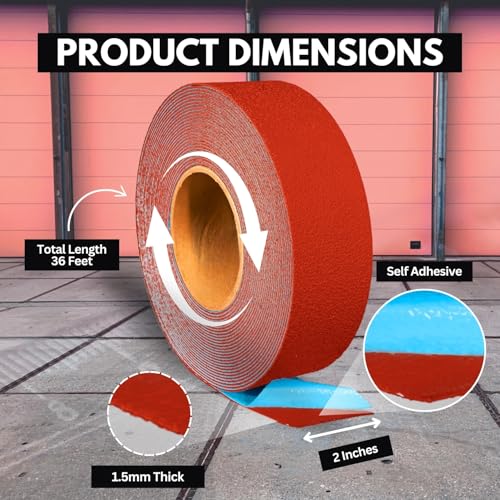 DuraMark RPT-750 Reflective Pavement Marking Tape, Red, 2 in x 36 ft Roll - color: Red, size: 2 Inch x 36 Ft