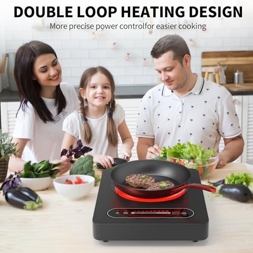 VBGK Single Burner Electric Cooktop,110V 1800W Electric Stove Top with LED Touch Control,10 Power Levels, 4 hTimer, Safety Lock,single burner cooktop Overheat protection - size: electric cooktop 30 inch