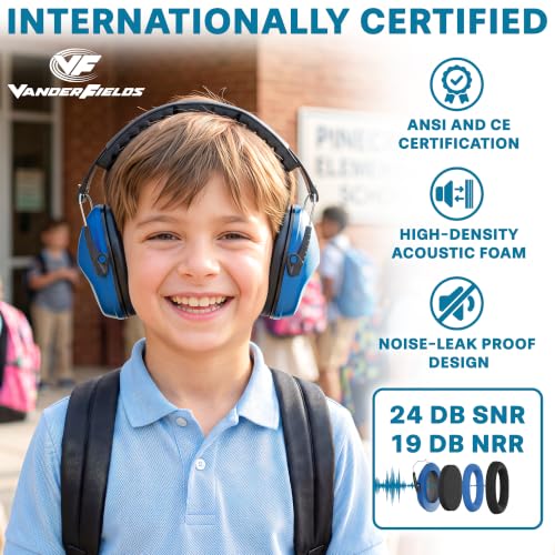 Kids Noise Canceling Headphones - 31 dB (2K Hz) - Ear Protection Earmuffs - color: Marine Blue