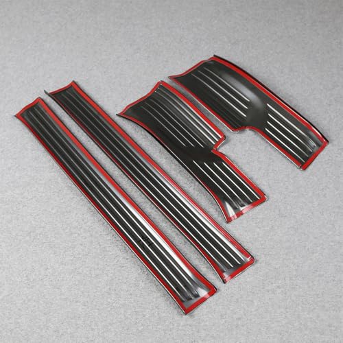 Beautost Fit for Nissan New Kicks 2025 2026 Inside Door Sill Scuff Plate Guard Cover Trims Stainless Steel (Black) - color: Black