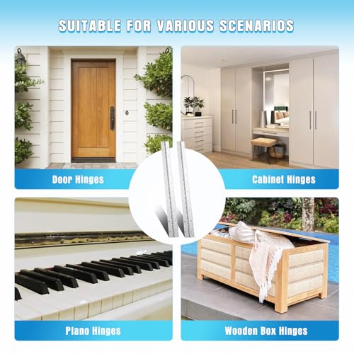 Heavy Duty Piano Hinge 24 Inch x 3 Inch Width Stainless Steel Piano Hinge 2 Pack 0.060'' Thick Continuous Hinge for Heavy Duty Cabinet Furniture Metal Plate Door Toolbox Wooden Box Industrial Project - size: 24 inch-1 pair