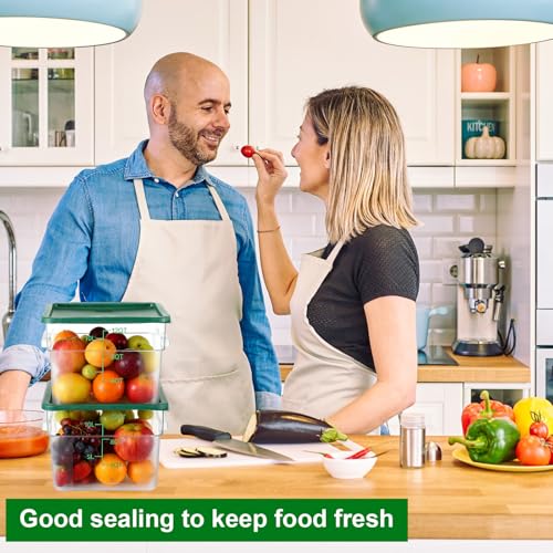 FoldTier 2 Pcs Square Food Storage Containers, Green, 12 Qt - color: Green, size: 12 Qt