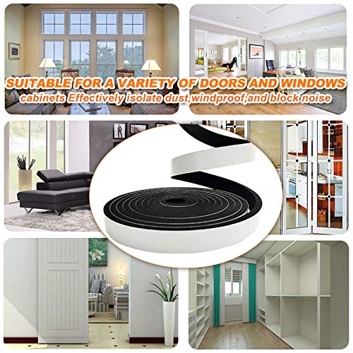 Weather Stripping Door Seal Strip for Doors and Windows, 1In x 1/8In X 33Ft Foam Insulation Tape Self Adhesive,Sound Proof,Weatherstrip,Pipe Cooling, Air Conditioning Seal Strip - size: 1 in x 1/8 in x 33 ft