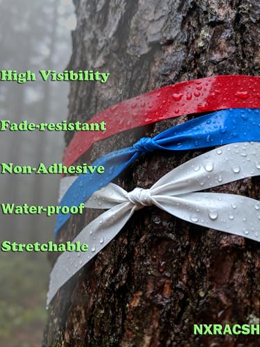 White Flagging Tape - Non-Adhesive Hi-Vis Plastic | 5 Rolls (1" x 500') | Fade-Resistant for Surveyor, Tree Marking, Hunting Trail, Boundaries & Hazardous Areas Workplace - color: White