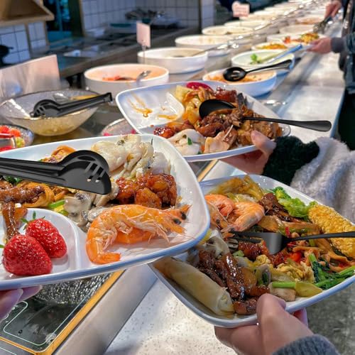 Serving Utensils Set, 24-Piece Large Stainless Steel Serving Spoons and Forks for BBQ, Buffets, Catering, Parties, Weddings, Restaurants - Black - color: Black