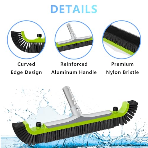 Sepetrel 20-Inch Curved Pro Pool Brush Head for All Pool Surfaces - size: 20" Curved Pro