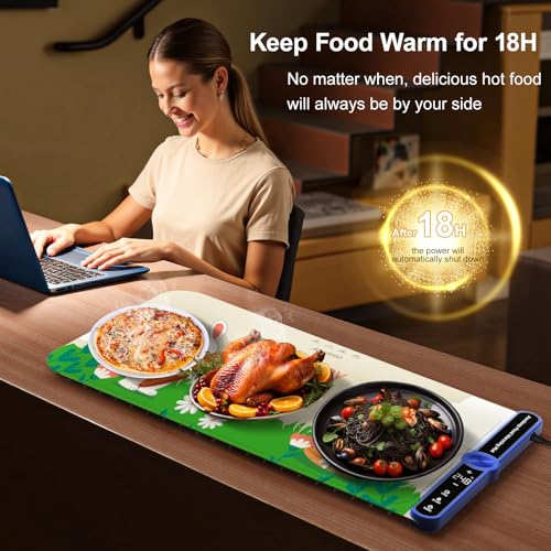 Food Warming Mat Extra Large 40”X15” Siliocone 550W Food Warmer Mat - size: Gift-XXL 15*40in