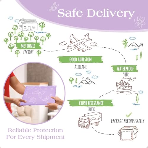 Metronic Cute Design Bubble Mailers 8.5x12 Inch 40 Pack Purple Butterfly - color: Purple Butterfly, size: 8.5x12" 40PC