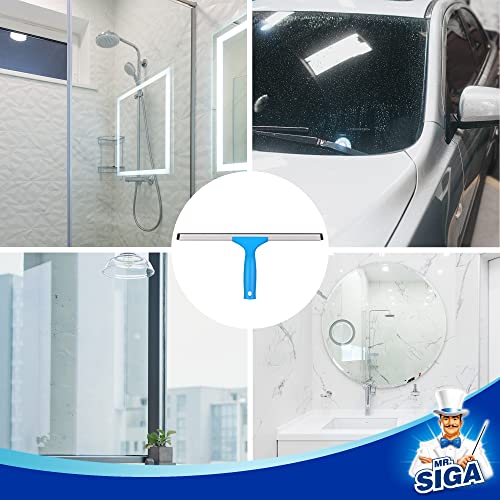 MR.SIGA Professional Window Squeegee & Microfiber Window Scrubber, 14 inch (Pack of 2) - size: 14-inch (Pack of 2)