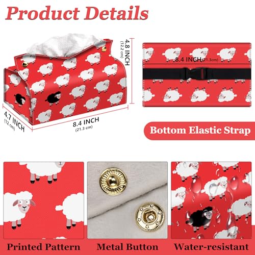 Rectangular Tissue Box Cover, Leather Tissue Box Holder, Facial Paper Organizer Dispenser, Modern Home Decoration for Bathroom, Home, Car, Nightstand, Office Desk - color: D, size: Large