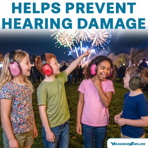 Kids Noise Canceling Headphones - 31 dB (2K Hz) - Ear Protection Earmuffs - color: Red
