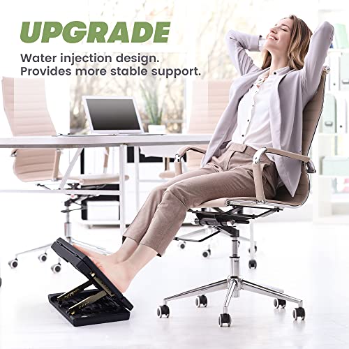 Under Desk Foot Rest, Ergonomic, Detachable Soft Pad, 4- Adjustable - color: Hard Padded- Grey