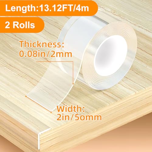 CHENYA 2 Rolls Clear Edge Protector Strip for Baby Proofing,13.12 FT - size: 2Rolls x 2in x 13.12FT