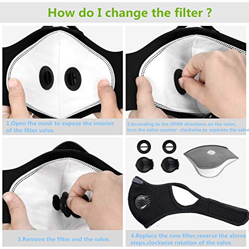 Loops Reusable Face Dust Mask with 7 Activated Carbon Filters