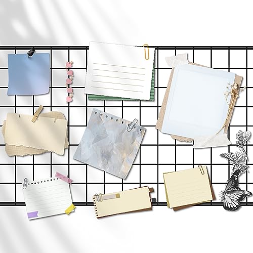 Blulu 4 Pcs Commercial Grade Gridwall Panels 2' x 6' Sturdy Metal Panel Good Metal Grid for Any Retail Display, Black