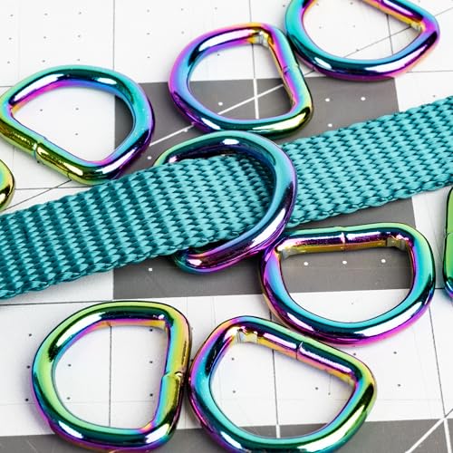Country Brook Design - Welded D-Rings (3/4 Inch) - color: Iridescent Rainbow, size: 25 (Pack of 1)
