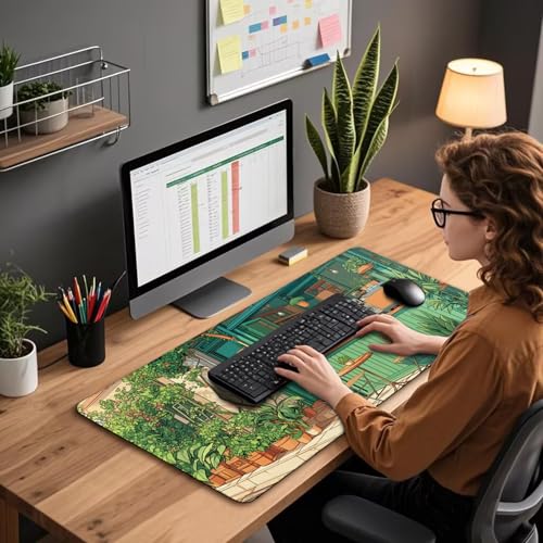 Gaming Mouse Pad Desk Mat 31.5"x15.7" Japanese Coffee Shop - color: Coffee Shop