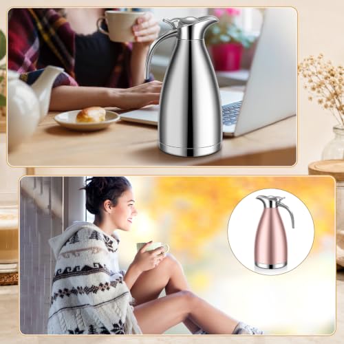Uiifan 2 Pcs 68oz Thermal Coffee Carafe,Rose Gold, Sliver - color: Rose Gold, Sliver