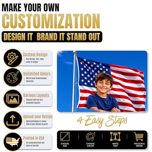 Custom Flag with Face on It by BCB Print; Custom Flag with Picture; Customizable Flag; Custom Pink American Flag; 5 Sizes; HD Print; 2 Grommets; No Pole/Hardware; Made in USA - color: Flag with Photo