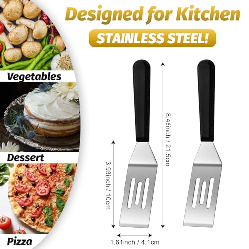 Patelai 5 Pcs Mini Spatula Set for Desserts Brownies, Slotted, Black - color: Black, size: Slotted