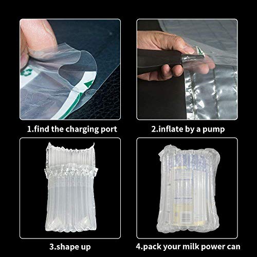 20 Pack Milk Powder Can Protector Travel Transport Inflatable Column Packaging Air Bags Air Filled Column Shockproof Cushioning with 1 Pump random colour