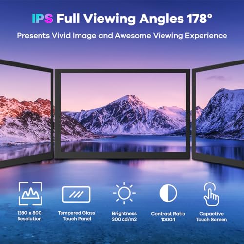 Hosyond 10.1" IPS LCD Capacitive Touchscreen Monitor HDMI Display 1280x800 for Raspberry Pi 5/4/3B+ Xbox PS4 Windows 7/8/10 - size: 10.1" Display-Y