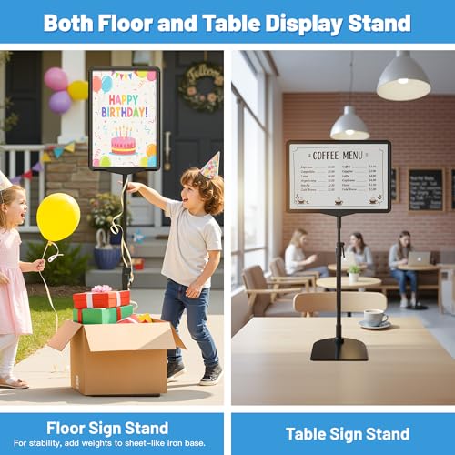 8Pack Sign Holder Stand for Display 8.5 x 11, Adjustable Poster Stand for Table Top & Floor, Floor Standing Sign Holder, Signage Stands for Business, Market, Retail, Store Display Stands - size: 8 Pack, 8.5 x 11 inch