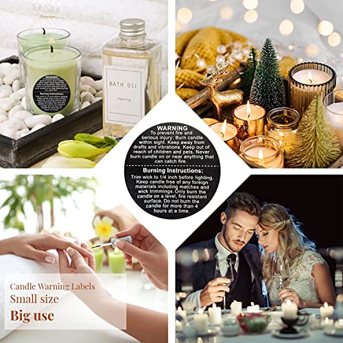 1500 Pcs Candle Warning Labels,1.5inch Candle Jar Container Stickers - color: Black