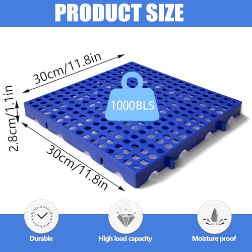 Plastic Pallets, Plastic Pallets for Basement Storage, Nestable Lightweight Waterproof for Basement Garage Supermarket (4)