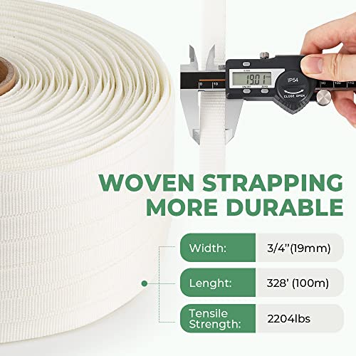 3/4" x 1640'(500m) Woven Cord Strapping Roll, 2500lbs
