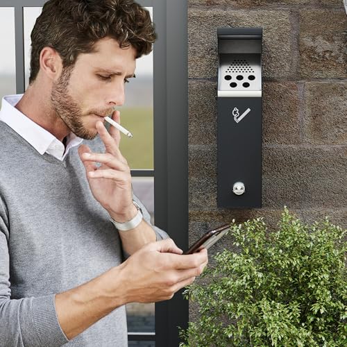 lukar Wall Mounted Trash Disposal Receptacle with Lockable, Space-Saving