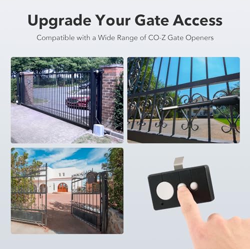 CO-Z WCR1 Gate Opener Remote Control, 433.92 MHz Gate Clicker with 100' Range Visor Clip, 3 in 1 Programmable Gate Remote Wireless Key for Automatic Swing & Sliding Gate Opener Garage Opener - color: Wireless Keypad, for Car