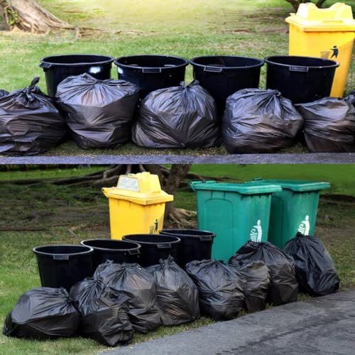BEIDOU-PAC 4-6 Gallon Trash Bags, 300 Count Black Garbage bags, Multi-purpose Trash Can Bin Liners for Bathroom, Office, Industrial, Commercial, Janitorial, Municipal, Recycling - style: 4-6 Gallon |6 Micron |300 Count